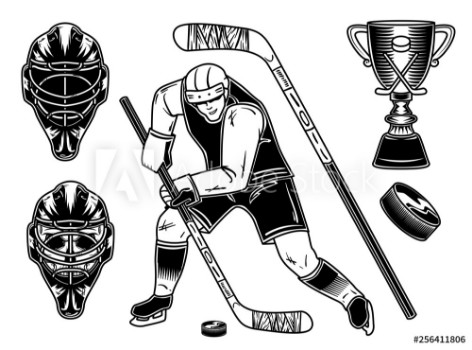 Picture of Set of hockey player and equipment